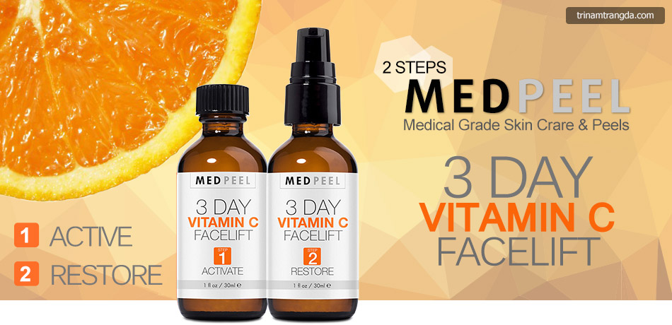 Bí quyết trị nám 3: Bộ tinh chất tái tạo da Medpeel Vitamin C 3-Day Facelift