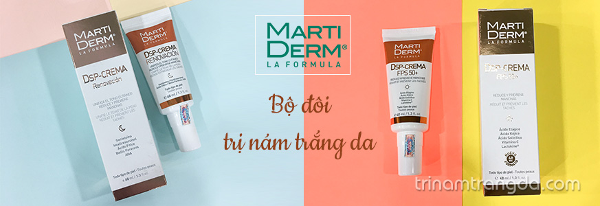 #1. Bộ Kem dưỡng trắng tái tạo da ngày và đêm MartiDerm