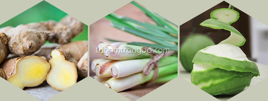 Kết hợp gừng, sả và bưởi trị rụng tóc